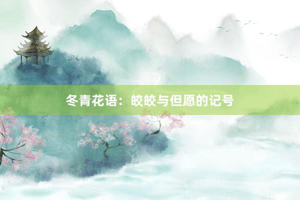 冬青花语：皎皎与但愿的记号